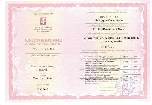 КПТ: шесть ступеней