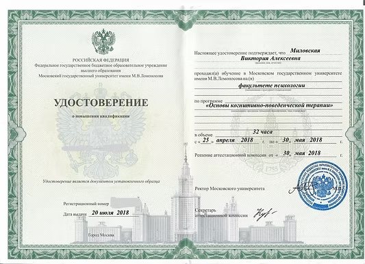 МГУ: основы КПТ